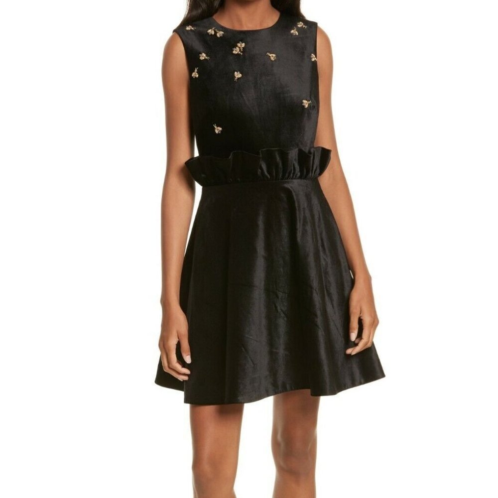 Ted Baker London Black Celeena Ruffle Waist Dress